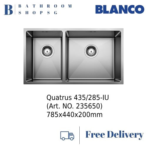 Blanco Quatrus 435/285-IU Double Bowl Stainless Steel Undermount Kitchen Sink
