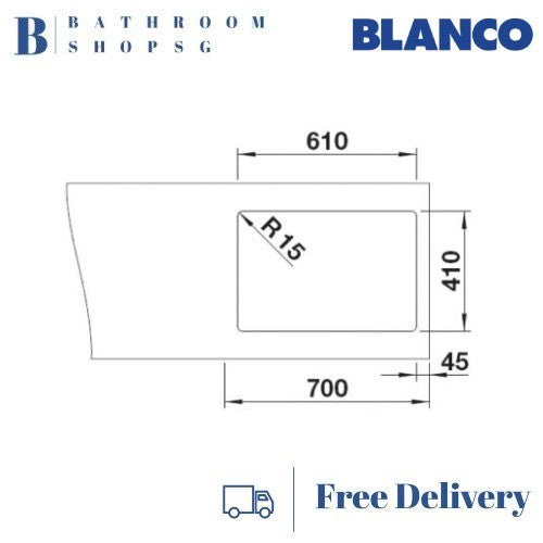 Blanco Quatrus 600-IU Single Bowl Stainless Steel Undermount Kitchen Sink