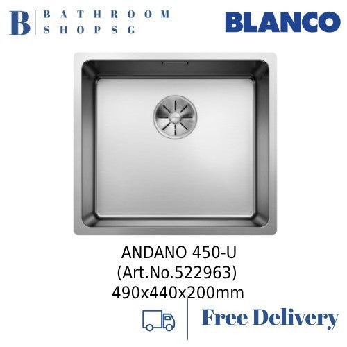 Blanco Andano 450-U Single Bowl Stainless Steel Undermount Kitchen Sink