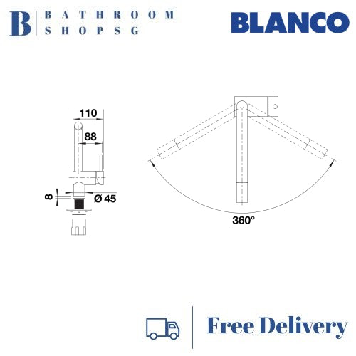 Blanco Linus L-shape Kitchen Sink Mixer Colors