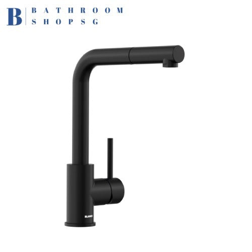 Blanco MILA-S Pull-out Single-Lever Kitchen Sink Mixer Chrome Matt Black