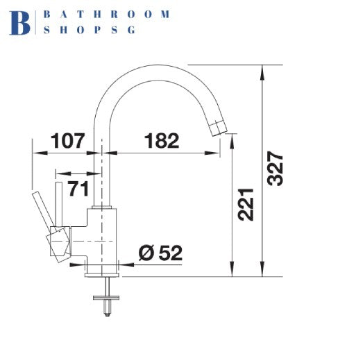 Blanco MIDA Single-Lever C-Spout Kitchen Sink Mixer