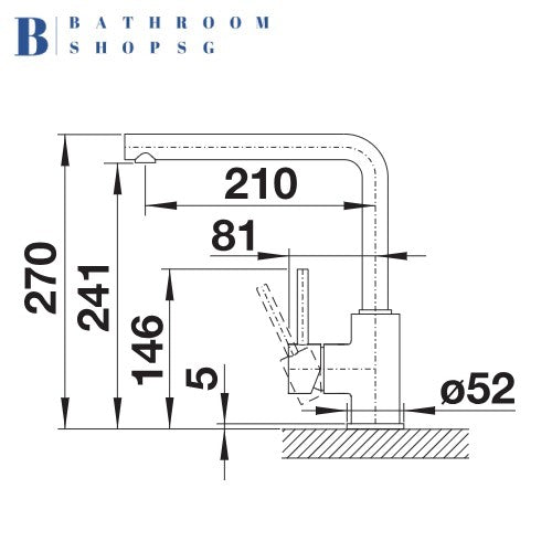 Blanco MILA Single-Lever Kitchen Sink Mixer Chrome Matt Black