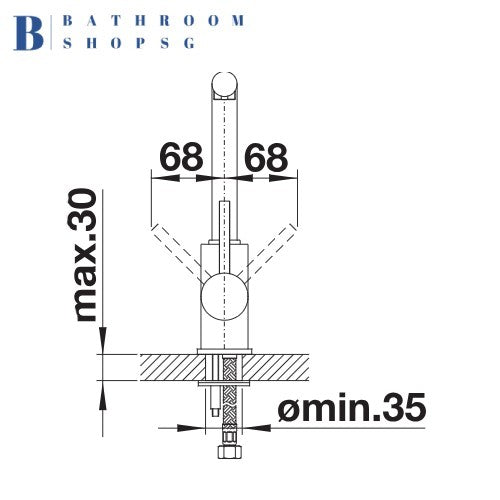 Blanco MILA Single-Lever Kitchen Sink Mixer Chrome Matt Black