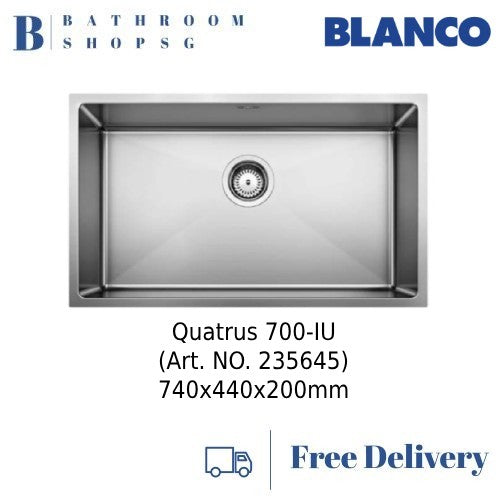 Blanco Quatrus 700-IU Single Bowl Stainless Steel Undermount Kitchen Sink