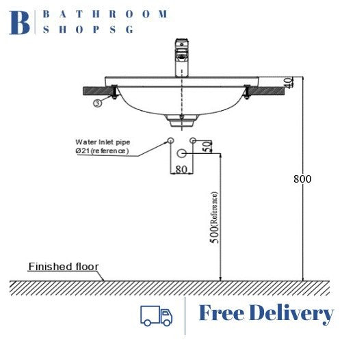American Standard Loven Countertop Basin W550mm | CCAS0462