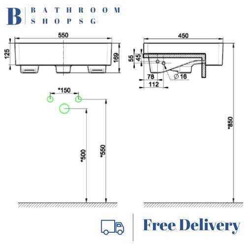American Standard Acacia SupaSleek Semi-Countertop Basin CCASF419