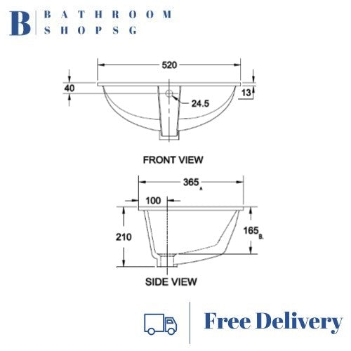 American Standard Studio Undercounter Wash Basin CL0474I