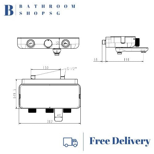 [Year-End/CNY Promo]American Standard Easyset Exposed Shower Bundle Set Auto Temperature Bath Mixer
