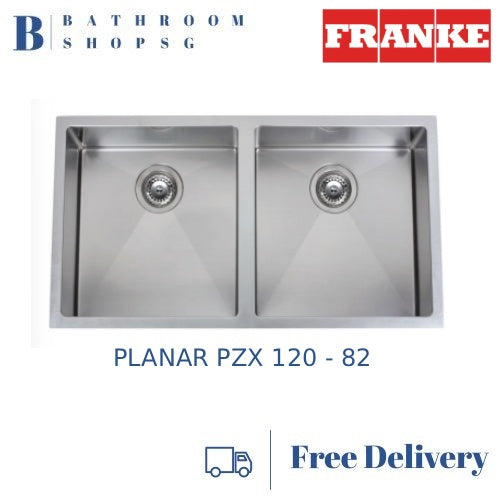 Franke Planar PZX 120-82 Stainless Steel Undermount Double Bowl Sink