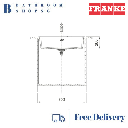 Franke MARIS-720 Single Bowl Granite Inset Kitchen Sink with MRG 610-72SG