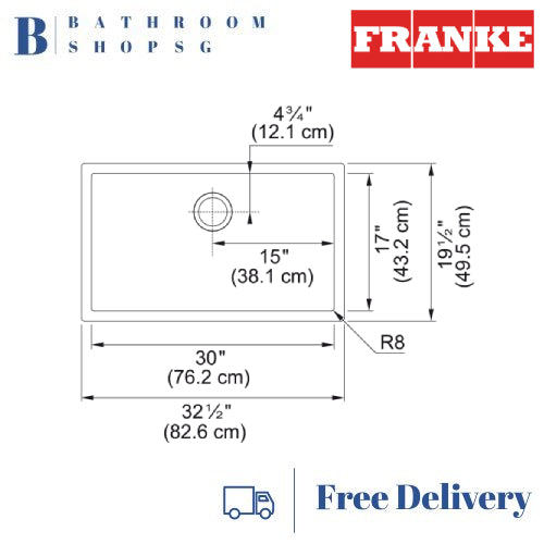 Franke PRO PS2X 110-30 Stainless Steel Under-mount Single Deep Bowl Kitchen Sink