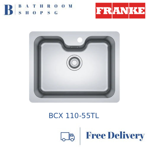 Franke Bell Series Single Bowl Undermount Stainless Steel Kitchen Sink BCX 110-55TL