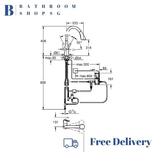Grohe Zedra Touch Electronic Single-lever Kitchen Sink Mixer 30219002
