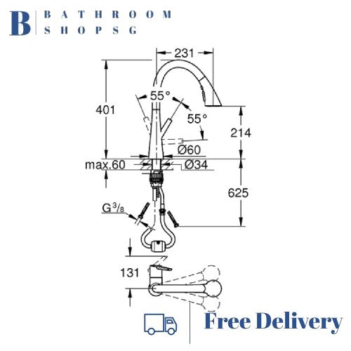 Grohe Zedra Single Lever Kitchen Sink Mixer 32294002 | Grohe Kitchen Faucet