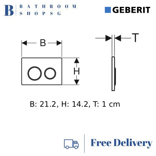 Geberit Omega 20 Actuator Plate 115.085.KJ.1 | White Plate with Bright Chrome Ring Toilet flush plate