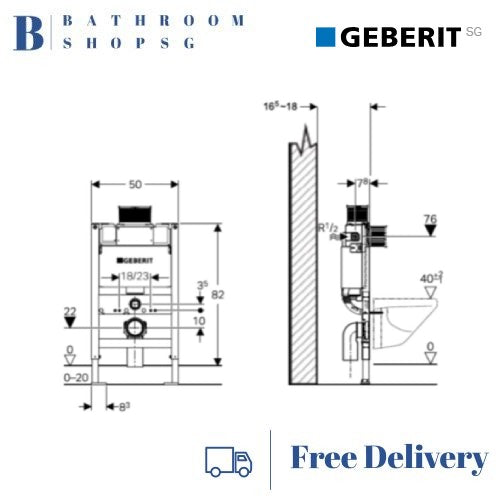 Geberit Kappa Duofix UP120 Concealed Cistern Full Frame 224.178.00.1