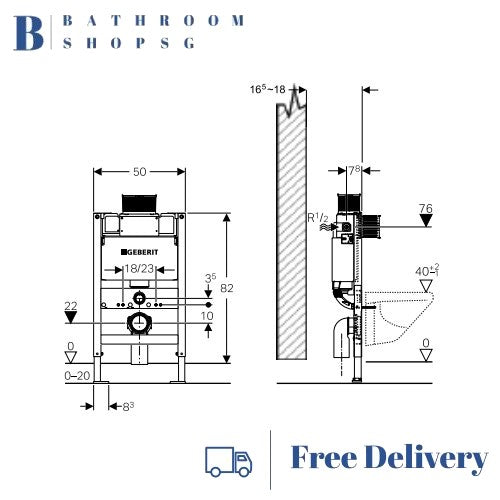Geberit Kappa Duofix UP120 Concealed Cistern Full Frame 224.175.00.1