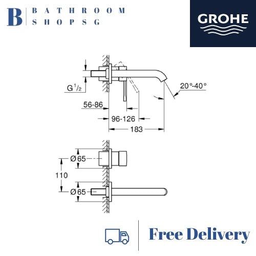 [Pre-order]Grohe Essence 2-hole basin mixer 19408DL1 Brushed Warm Sunset | Wall Mount Conceal Mixer Trimset
