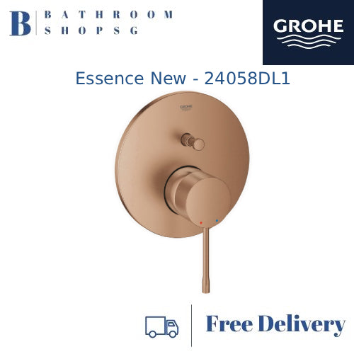 GROHE Essence Single-lever Bath mixer trimset with 2-way diverter 24058XX1 in PVD Colors