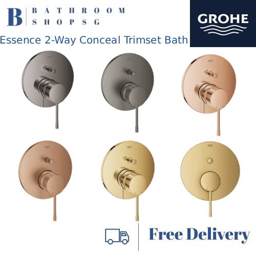 GROHE Essence Single-lever Bath mixer trimset with 2-way diverter 24058XX1 in PVD Colors