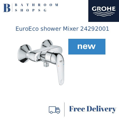 Grohe EuroEco Single-Lever Shower Mixer Wall Mounted 24292001 Chrome ...
