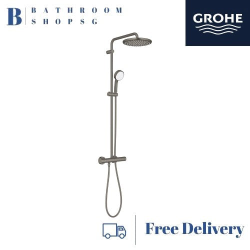 Grohe Tempesta Cosmopolitan 250 Rainshower System with Thermostatic Shower Mixer 26670AL0 Hard Graphite