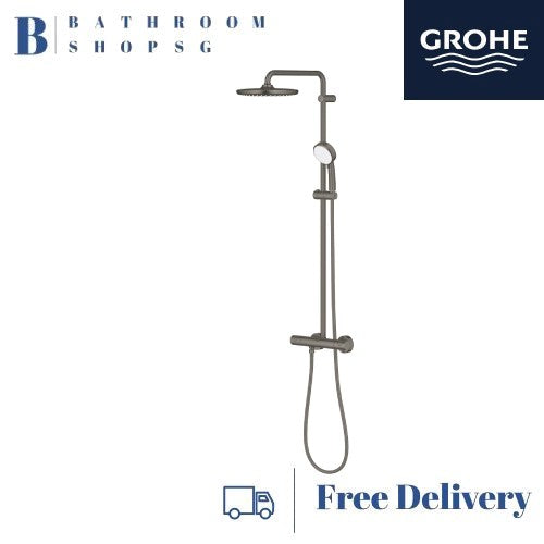 Grohe Tempesta Cosmopolitan 250 Rainshower System with Thermostatic Shower Mixer 26670AL0 Hard Graphite
