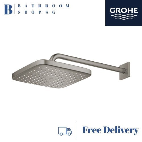 Grohe Tempesta 250 Overhead Shower with Arm Set Cube 26687AL0 Hard Graphite