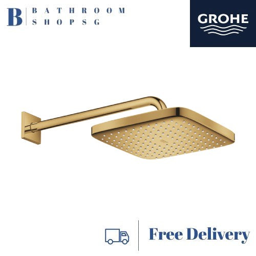 Grohe Tempesta 250 Overhead Shower with Arm Set Cube 26687GL0 Cool Sunrise