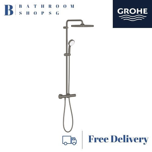Grohe Tempesta Cosmopolitan 250 Rainshower System with Thermostatic Shower Mixer Cube 26689AL0 Hard Graphite