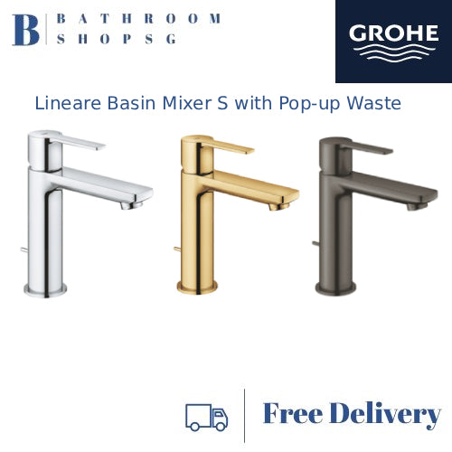 Grohe Lineare Single-lever Basin Mixer S with Pop-up Waste 32114AL1 |32114GL1 | 32114001