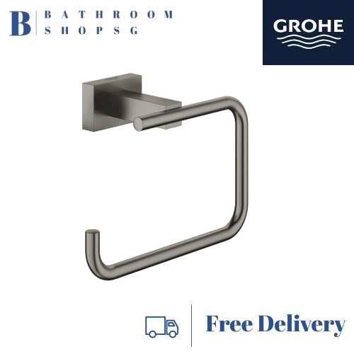 Grohe 40507AL1 Essentials Cube Toilet Paper Roll Holder Brushed Hard Graphite