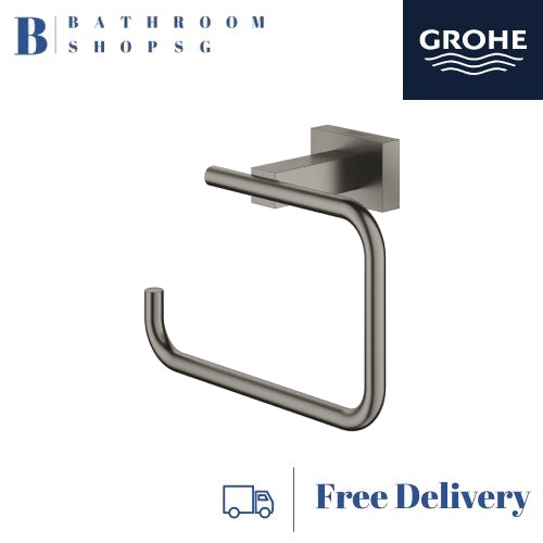 Grohe 40507AL1 Essentials Cube Toilet Paper Roll Holder Brushed Hard Graphite