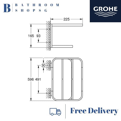 Grohe Selection Multi Towel Rack 41066000 Chrome and 41066DC0 SuperSteel Finish