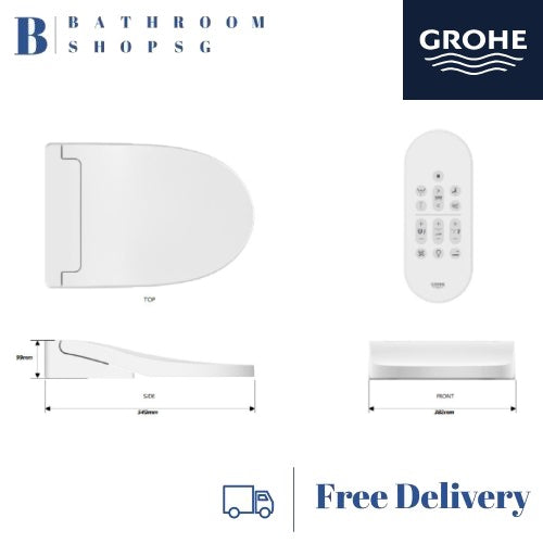 Grohe Euro 2.0 Wall hung Toilet 109315SH00 with Smart E-Bidet 2000R Seat Rapid SLX Wall plate Full Set