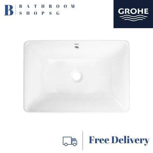 Grohe Euro Ceramic Vessel Basin Square 100983SH00 Bundle with Eurodisc Cosmopolitan mixer 23432000
