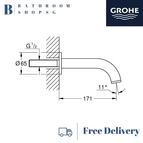 Grohe ATRIO Bath Spout Chrome 13139003 | Grohe Bathroom Faucet