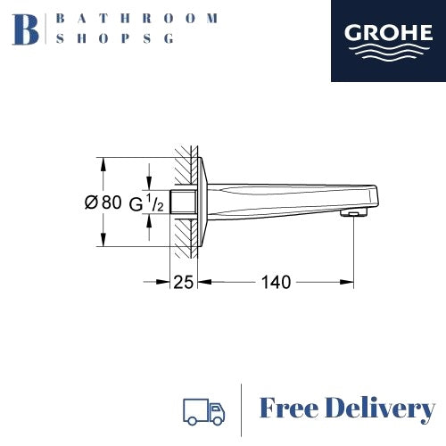 Grohe BauContemporary Bath Spout Chrome 13252000 | Grohe Bathroom Faucet