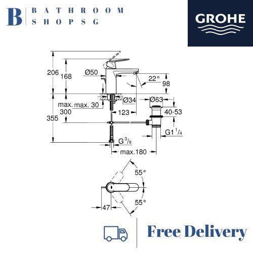 Grohe Eurosmart Cosmopolitan Single-Lever Basin Mixer M-Size 23325000