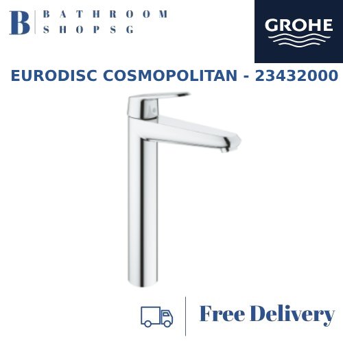 Grohe Euro Ceramic Vessel Basin Square 100983SH00 Bundle with Eurodisc Cosmopolitan mixer 23432000
