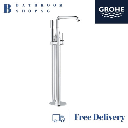 Grohe Essence Single Lever Floor Mounted Free Standing Bathtub Mixer 23491001 Chrome U-spout