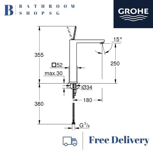 Grohe Eurocube Joy Single-lever Basin Mixer XL-size | Grohe Bathroom Faucet 23661000