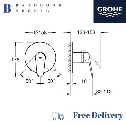 GROHE Eurodisc Cosmopolitan Single-lever Conceal Shower Mixer 24055002
