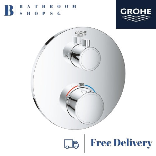 Grohe Two Handle Thermostat Concealed Mixer Bathroom Bundle Set - Round | Grohe 35600000 24076000 26662000