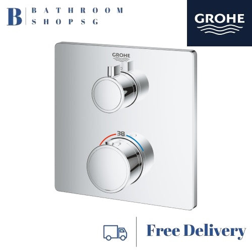 GROHE Grohtherm Thermostat Conceal Shower Mixer Trimset Sqaure 24078000
