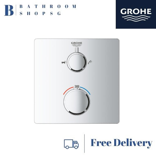 GROHE 24080000 Grohtherm Thermostatic Trimset bath tub mixer for 2 outlet | Wall mount Conceal Thermostat