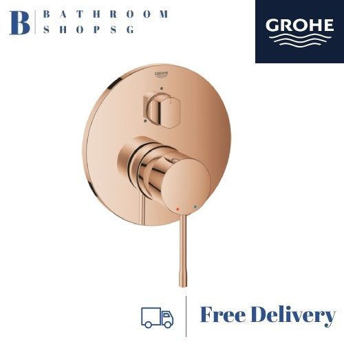 Grohe Single Lever 3-Way Conceal Mixer Bathroom Bundle Set Warm Sunset-Round | Grohe 35600 24092DA1