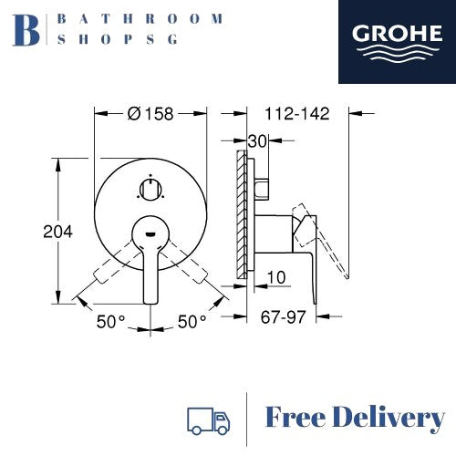 GROHE Lineare Single-lever bath shower mixer with 3-way diverter | Grohe 24095DC1
