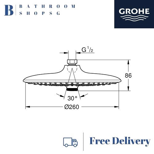 Grohe Euphoria 260 Head shower 3 sprays | Grohe Overhead Shower 26457000